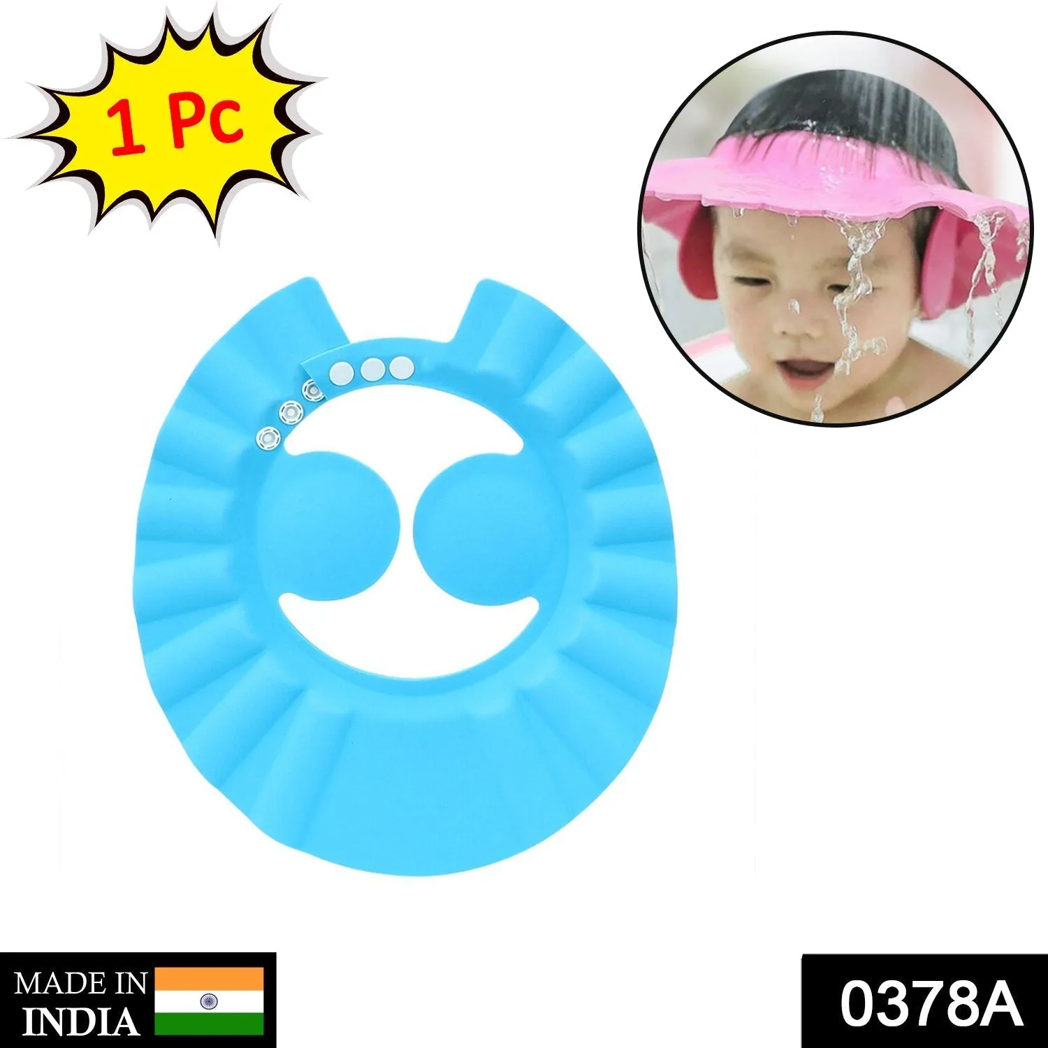 0378A Adjustable Safe Soft Bathing Baby Shower Cap