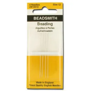 #12 Long English Beading Needles - 4 Pack