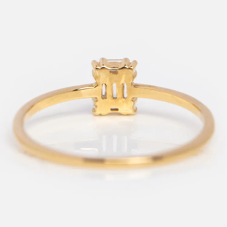 14k Minimal Art Deco Ring