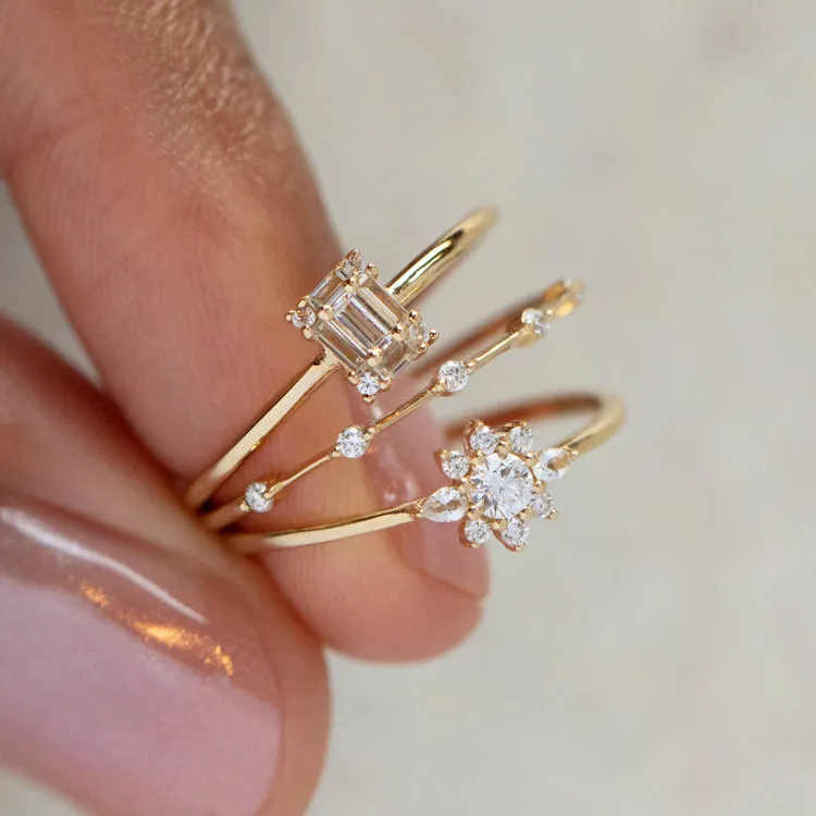 14k Minimal Art Deco Ring