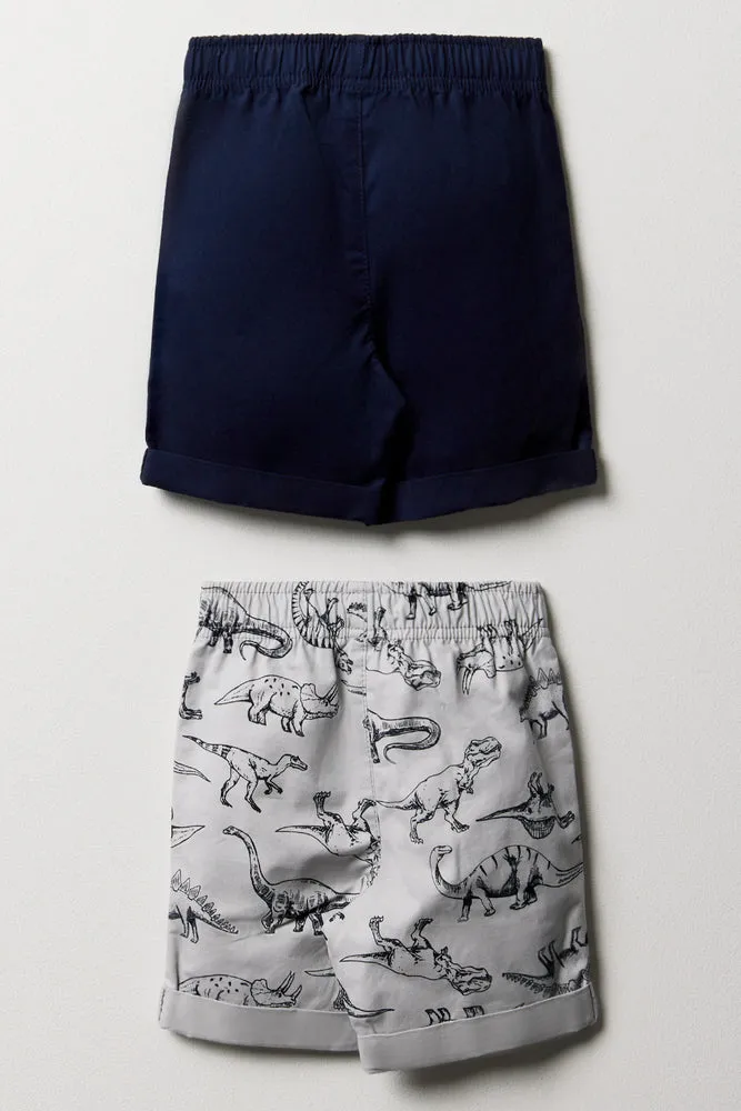 2 Pack Shorts Navy & Grey