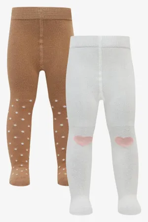 2 Pack Tights Natural