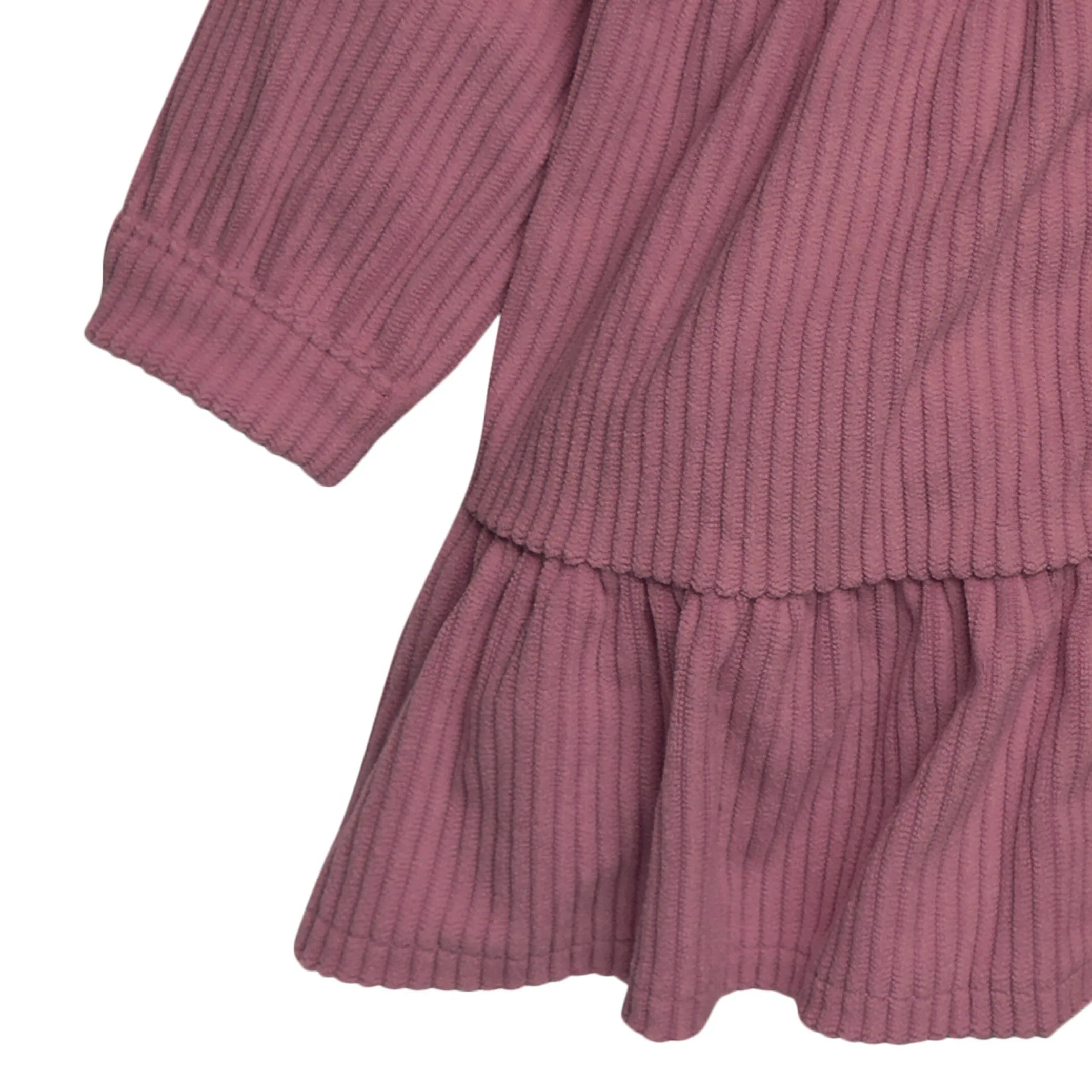 2-Piece Baby Girls Wine Corduroy Dress Set