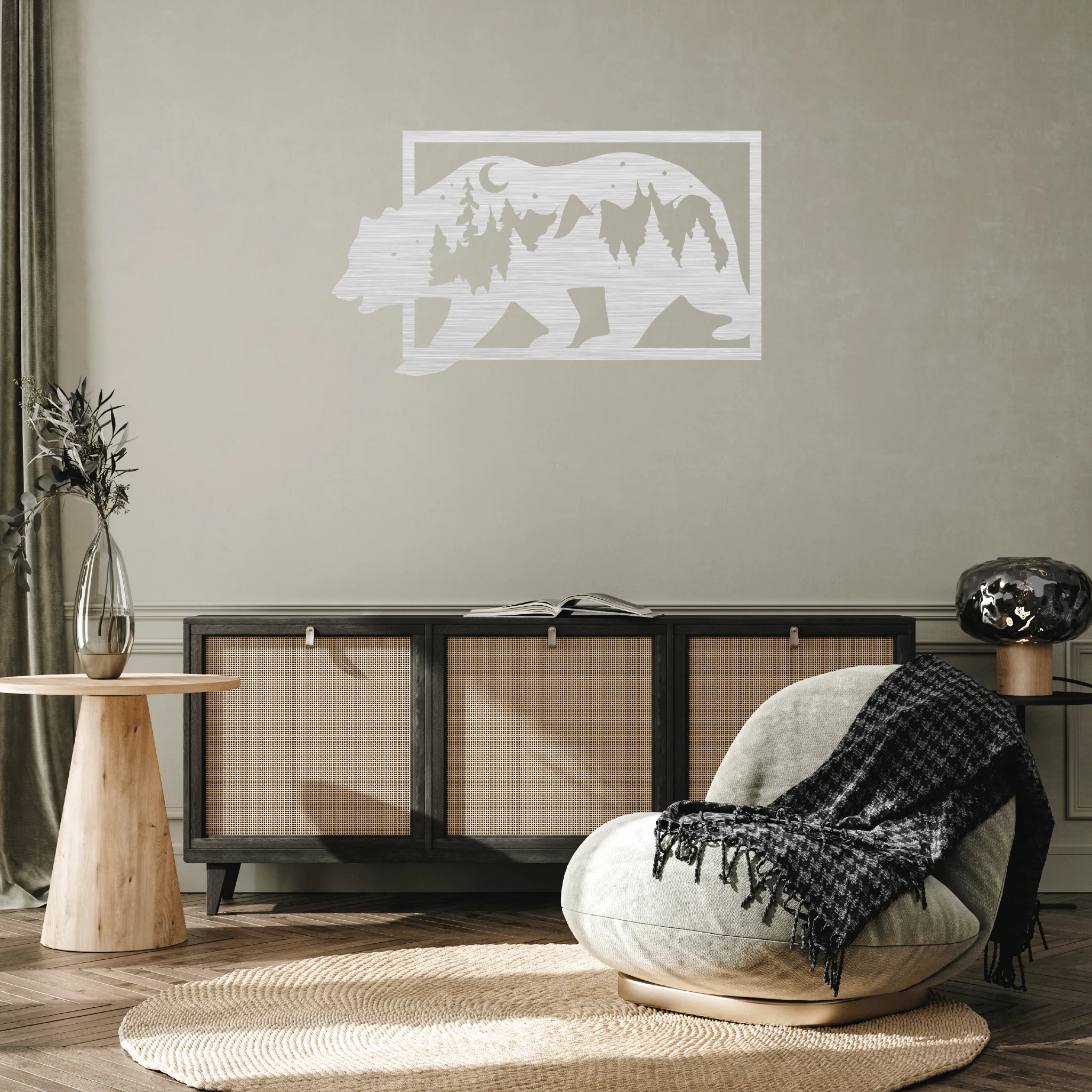 3D Look Bear Metal Wall Art