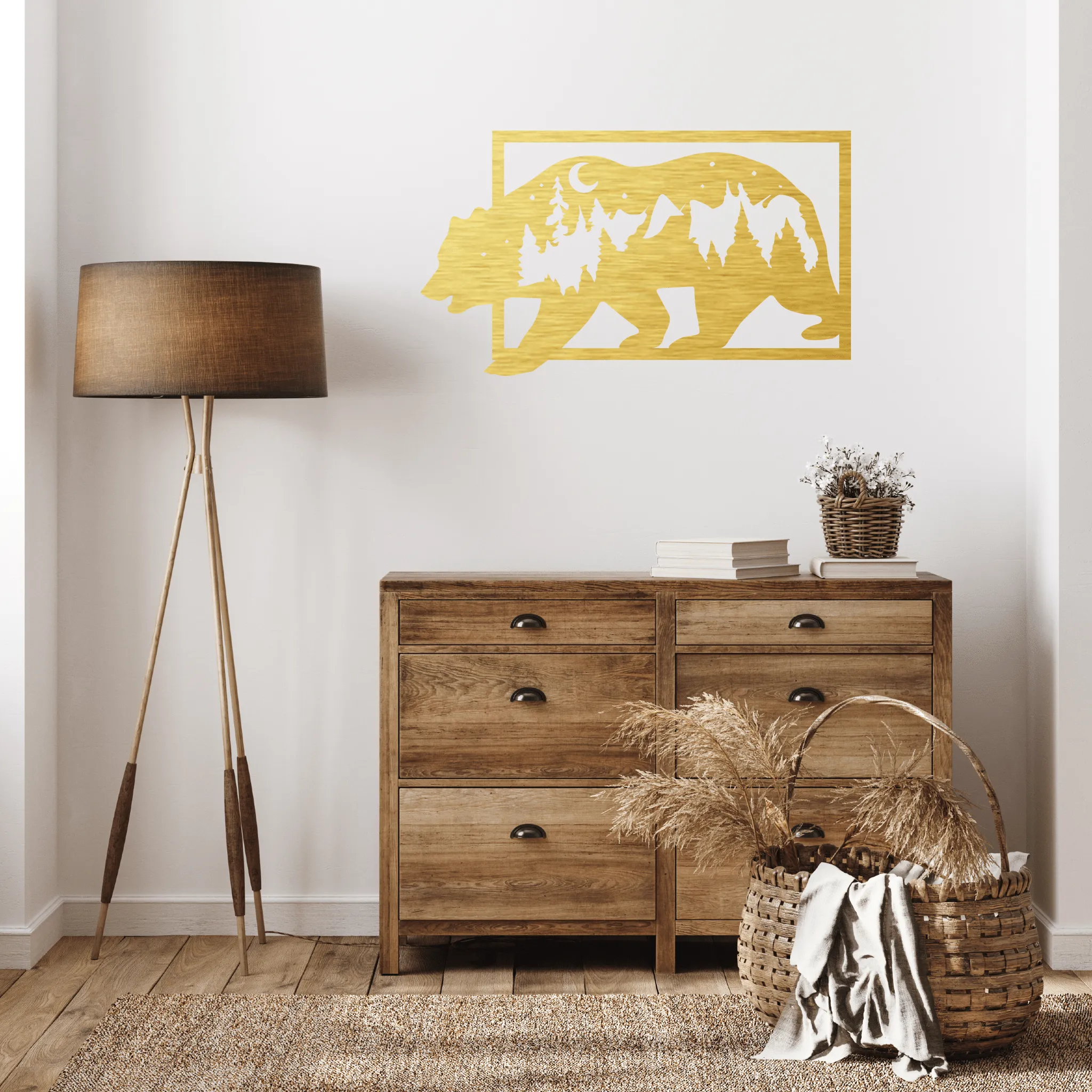 3D Look Bear Metal Wall Art