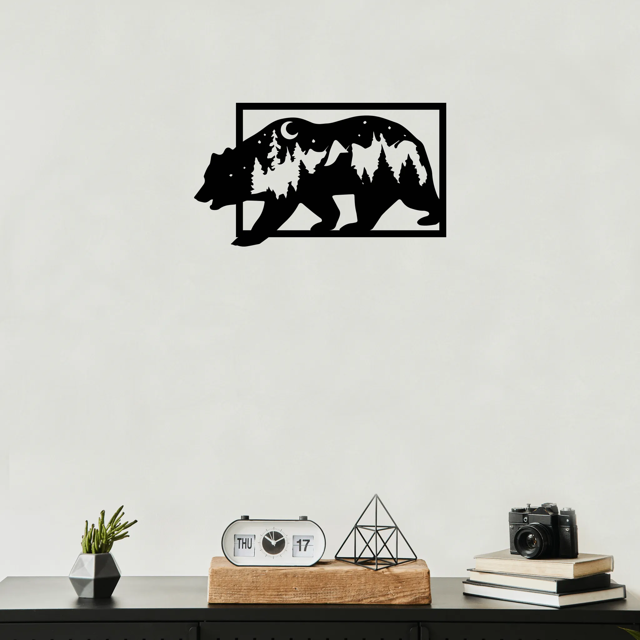 3D Look Bear Metal Wall Art