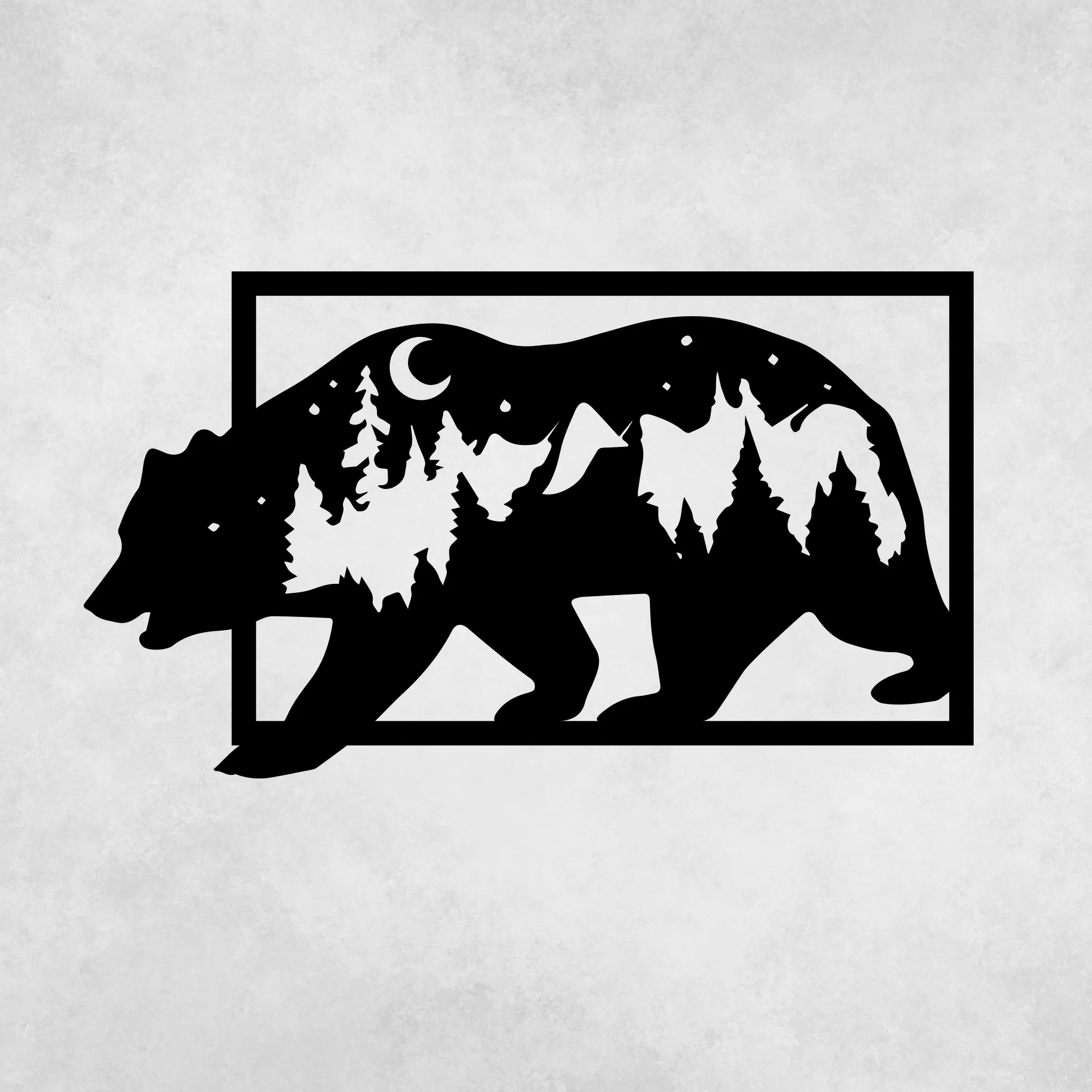 3D Look Bear Metal Wall Art