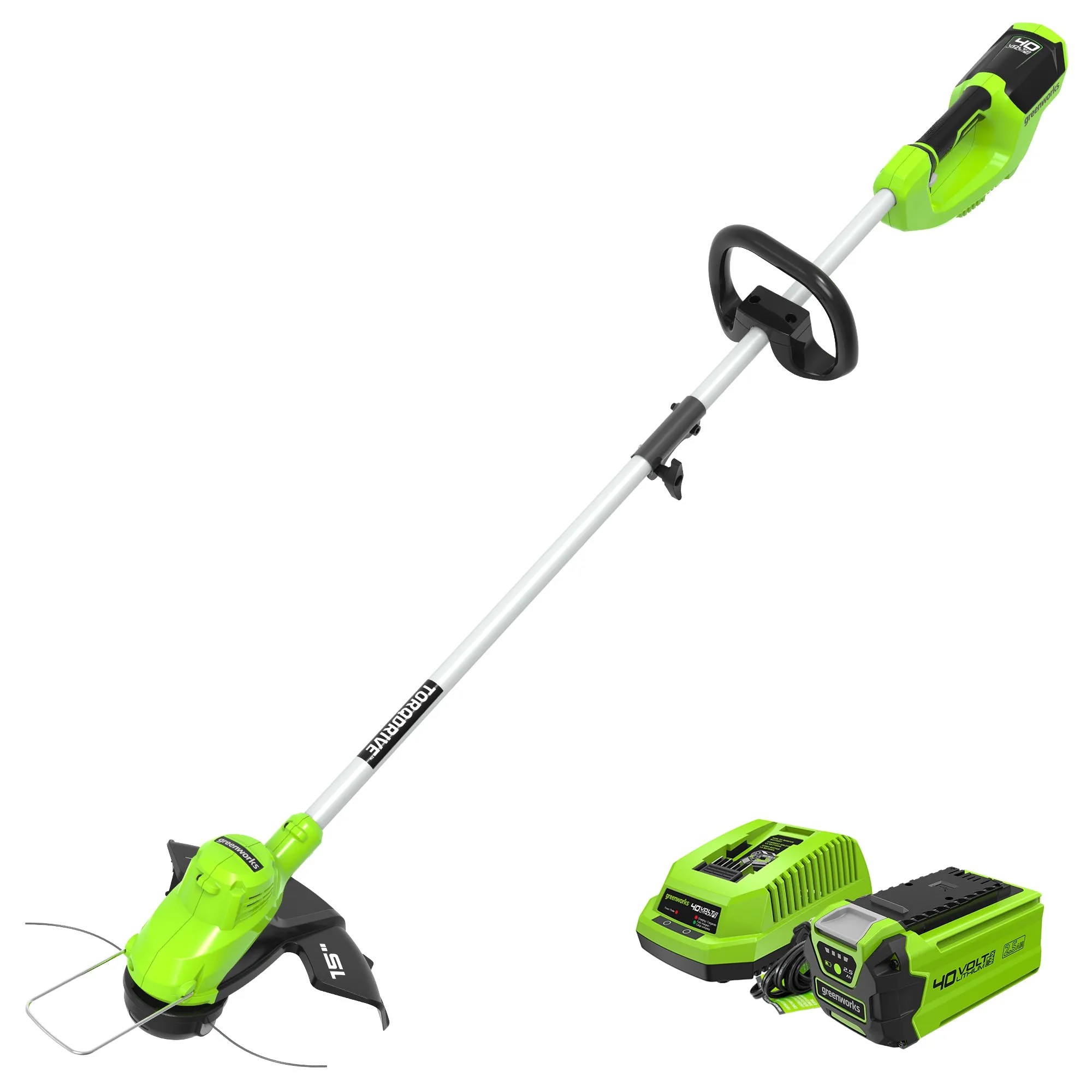 40V 15" Cordless Battery String Trimmer/Blower Combo Kit w/ 2.5Ah Battery & Charger