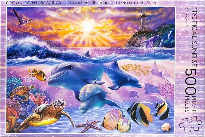 500-Piece Jigsaw Puzzle, Tropical Sunrise