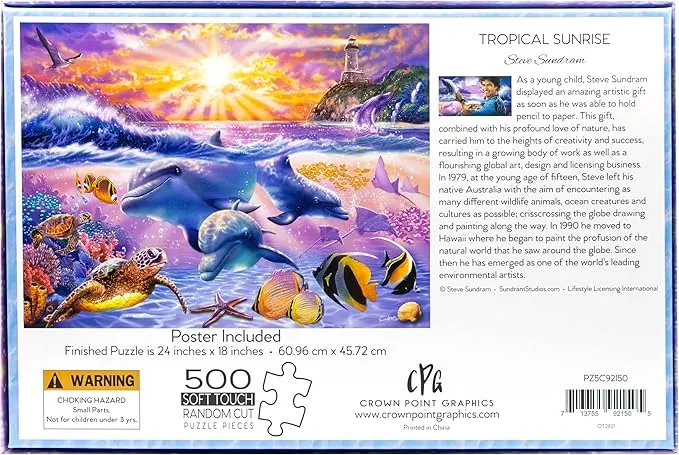 500-Piece Jigsaw Puzzle, Tropical Sunrise