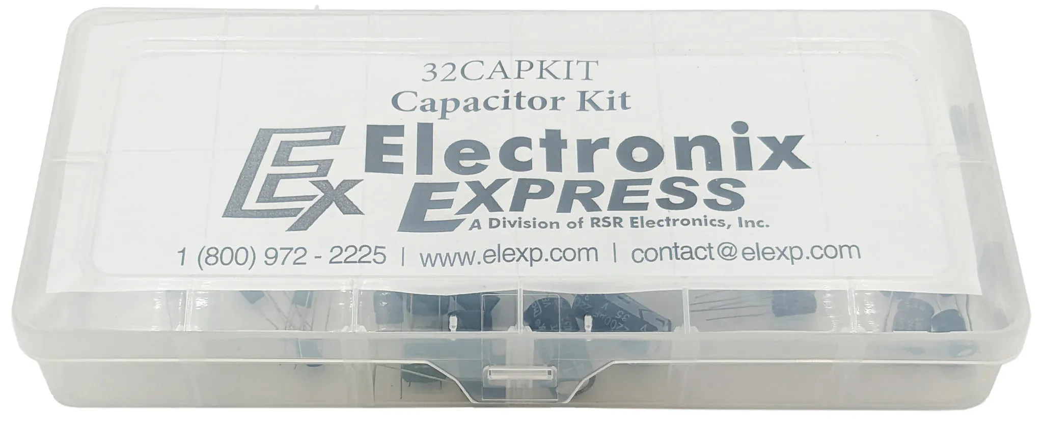 58 Piece Capacitor Assortment - Includes Disc, Mylar, and Electrolytic - Values from 4.7 pF to 2,200 µF