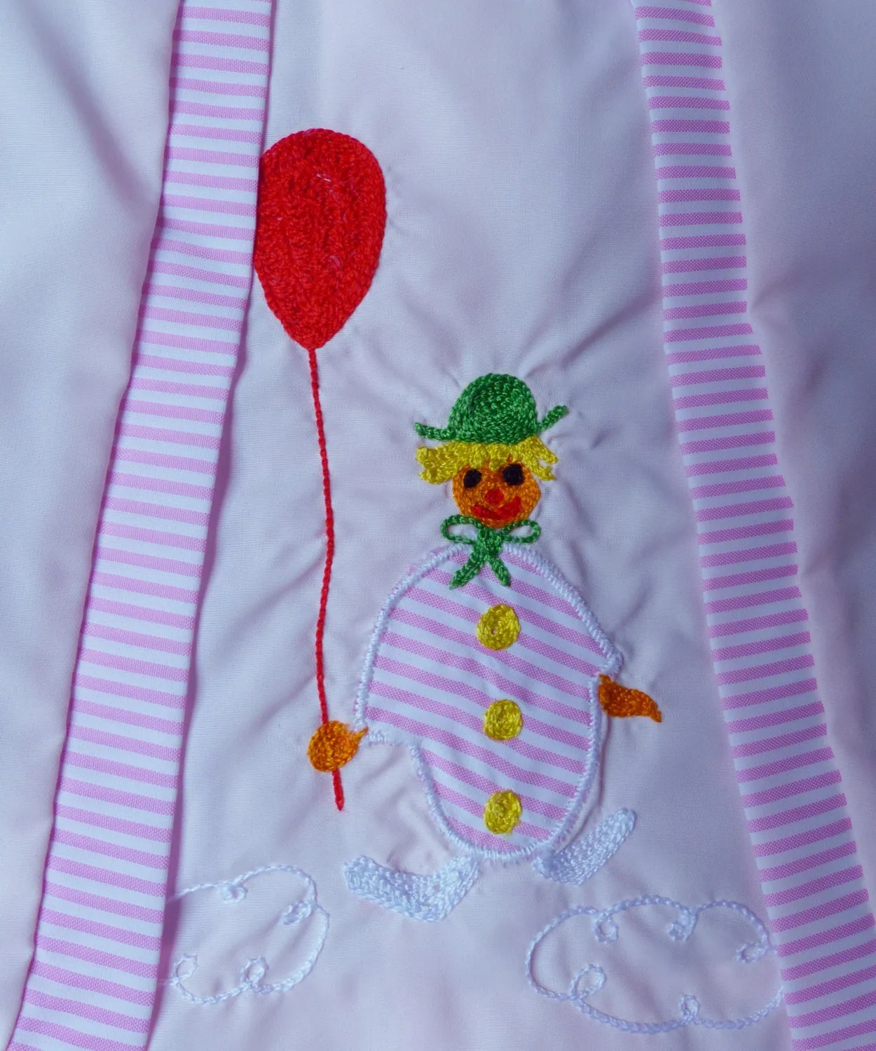 60's Embroidered School Overall Blouse French Stock 9-12 Months