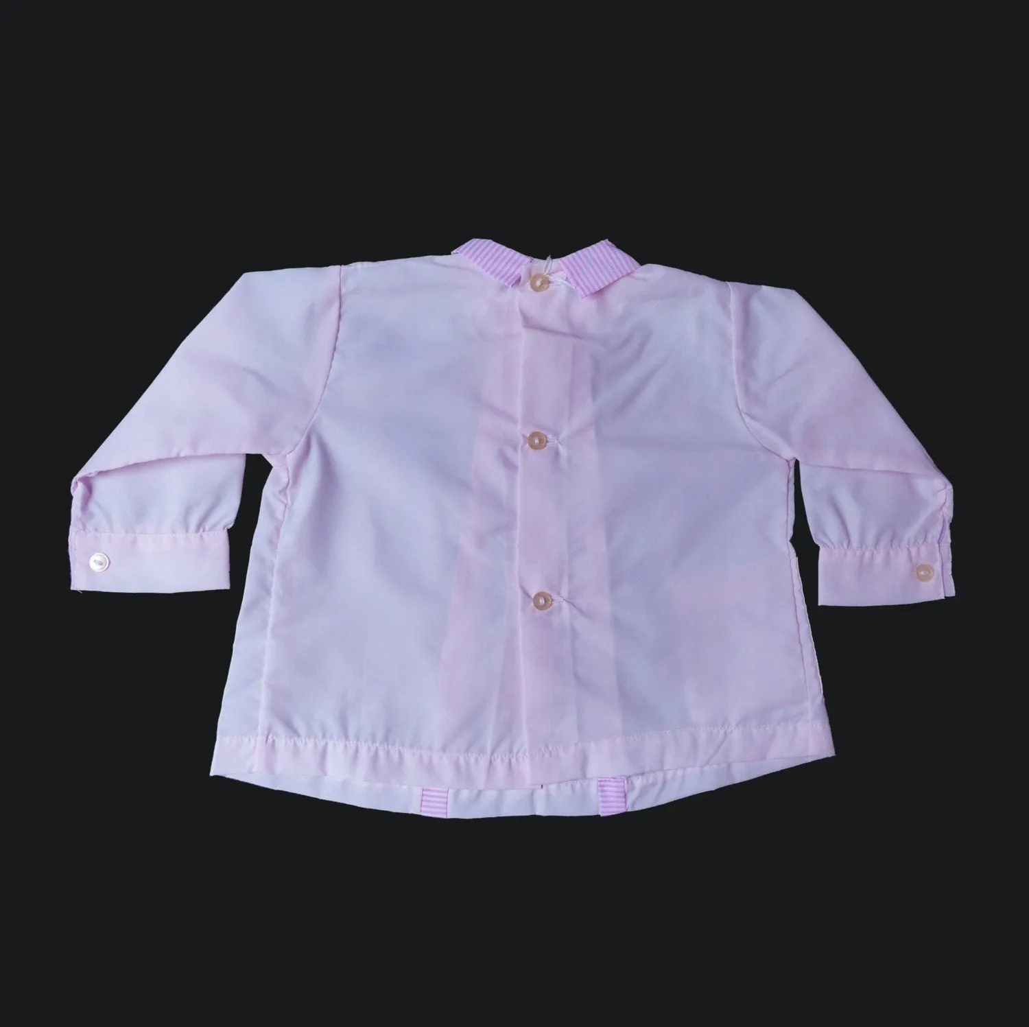 60's Embroidered School Overall Blouse French Stock 9-12 Months