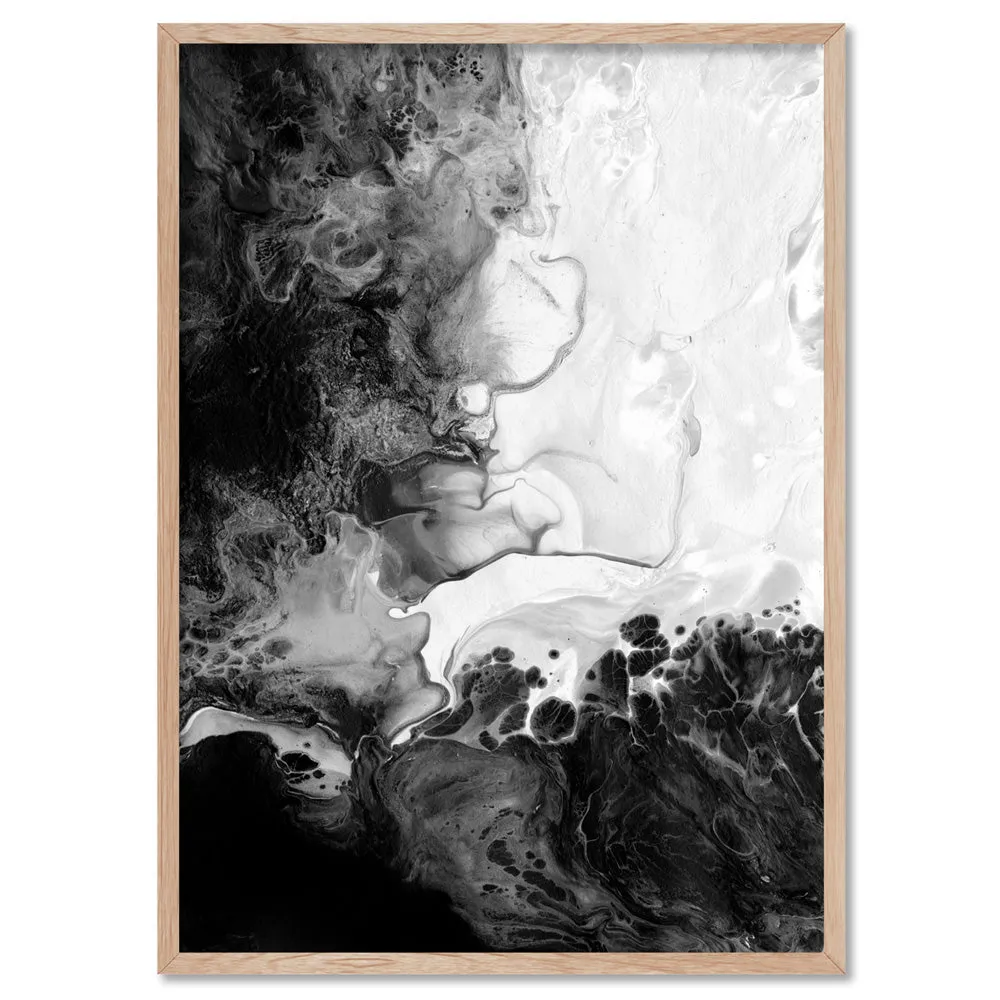 Abstract Fluid Monochrome II - Art Print