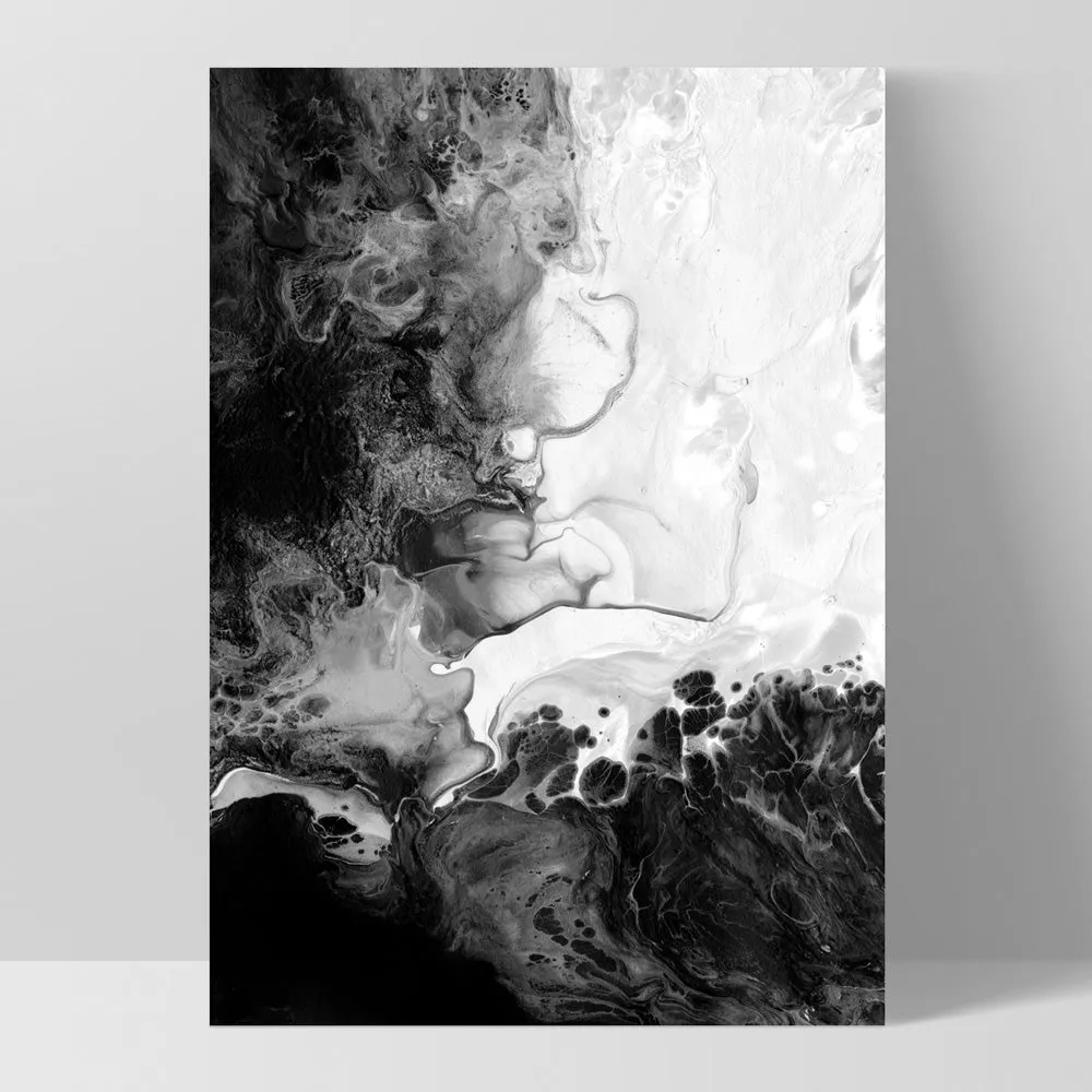 Abstract Fluid Monochrome II - Art Print