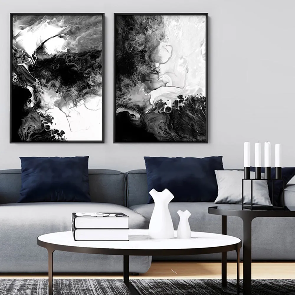 Abstract Fluid Monochrome II - Art Print