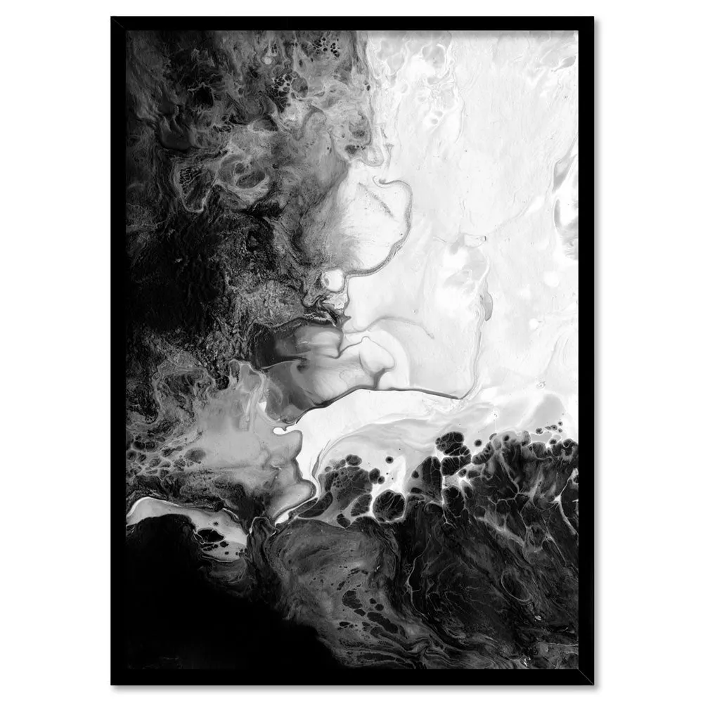 Abstract Fluid Monochrome II - Art Print