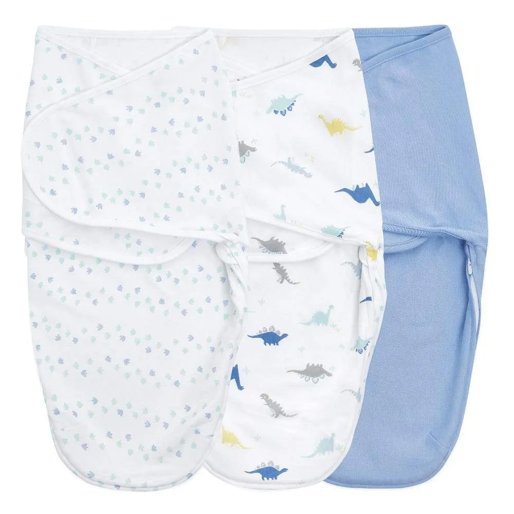 Aden and Anais 3 Pack Swaddle Wrap - Dino Rama