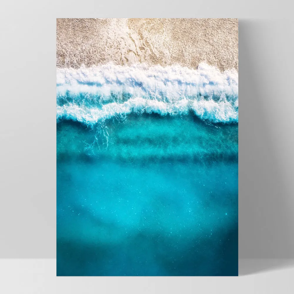 Aerial Ocean Blues & Soft Sand - Art Print