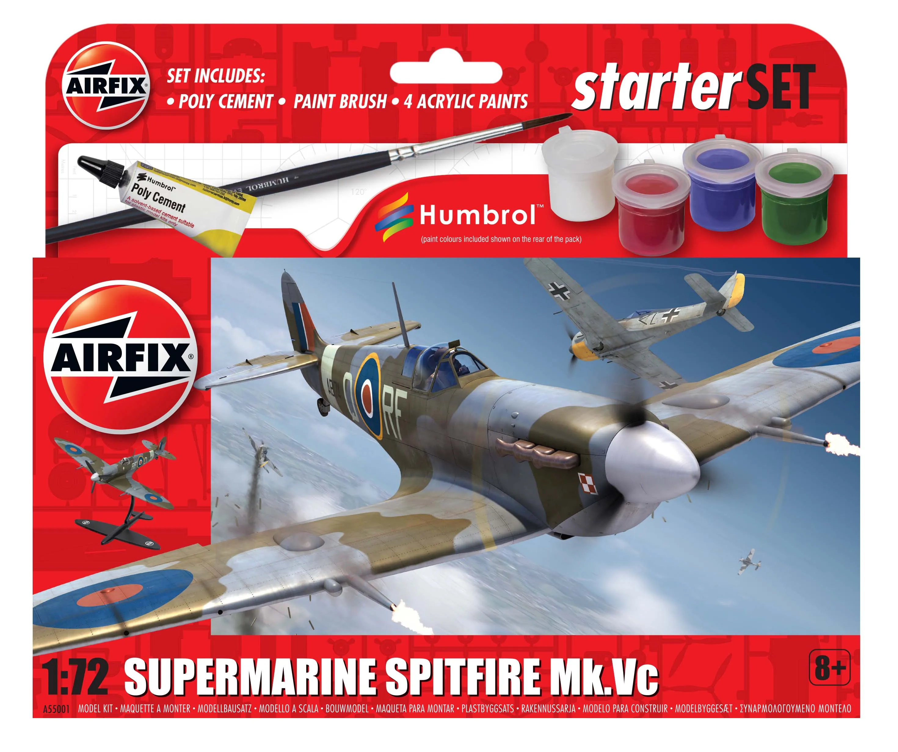 Airfix Small Starter Sets Supermarine Spitfire MKIA Starter Set 1:72