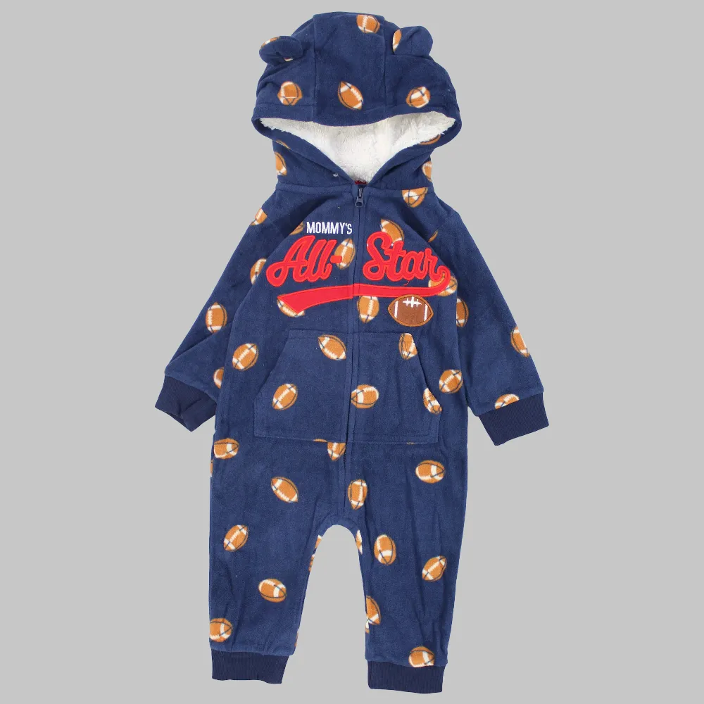 American Footballs Long-Sleeved Hooded Footless Onesie