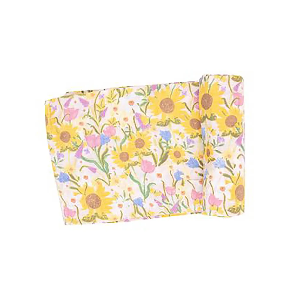 Angel Dear Muslin Swaddle Blanket Sunflower Dream Floral