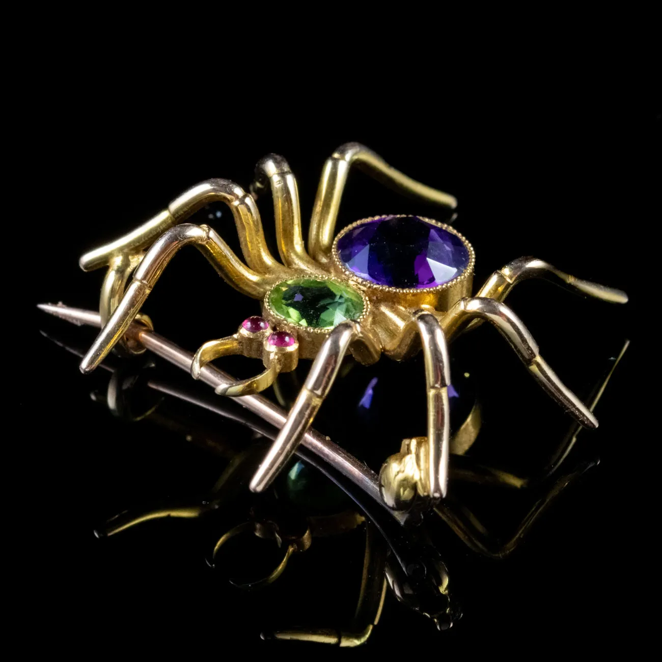 Antique Edwardian 18Ct Gold Suffragette Spider Brooch Circa 1915