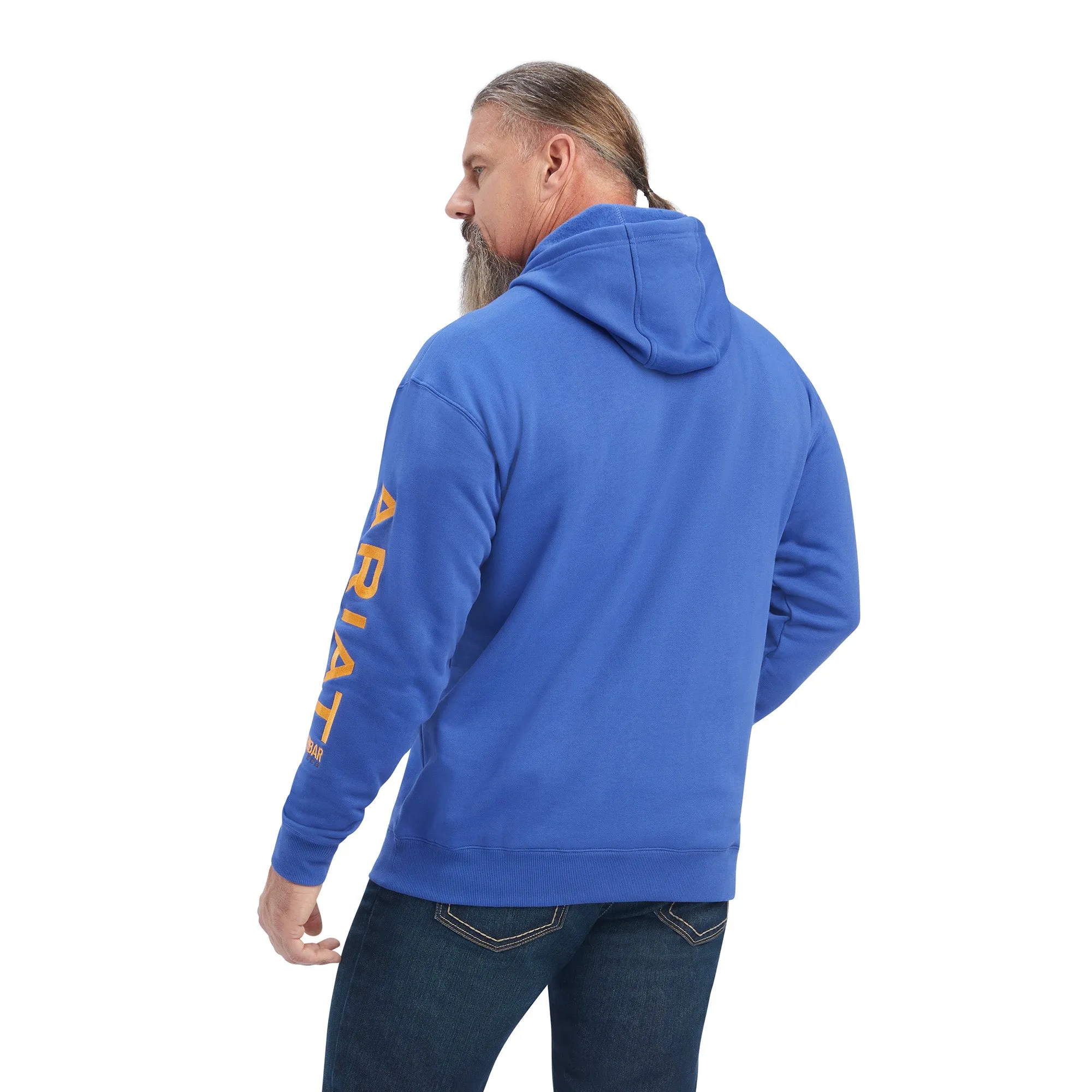 Ariat Rebar Mens Hoodie in Deep Ultramarine - Graphic Design, Comfortable & Durable