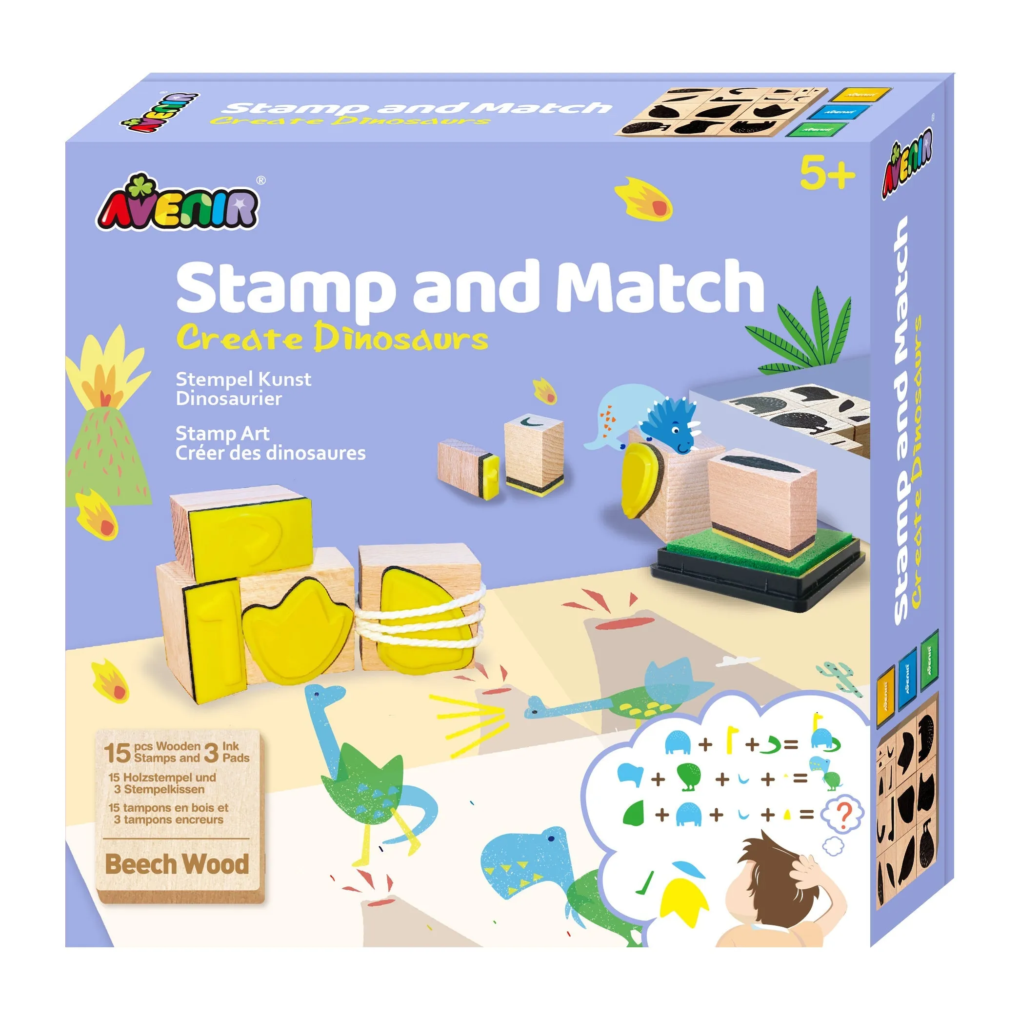 Avenir Stamp And Match Art Create Dinosaurs