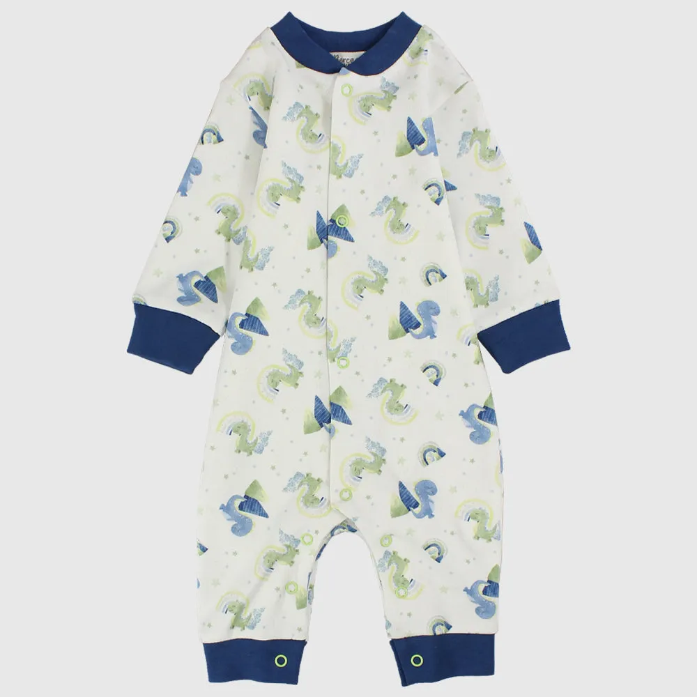 Baby Dinos Long-Sleeved Footless Onesie