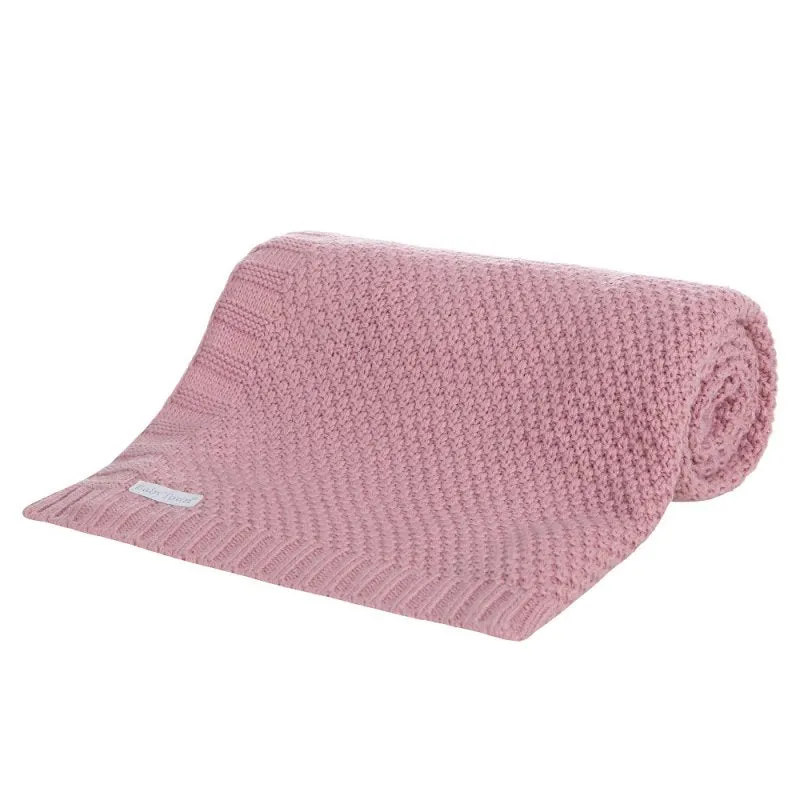 BABY DUSKY PINK KNITTED BLANKET - (PK4) 19C263