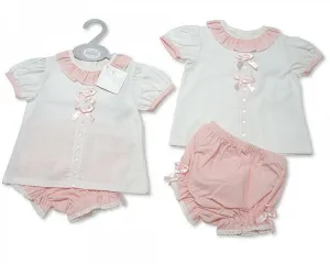 Baby Girls 2 Pieces Set with Bows (NB-9 Months)  Bw-10-082