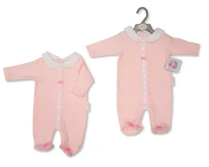 Baby Girls All in One with Lace and Bows (NB-6M) (PK6) BIS-2020-2492P