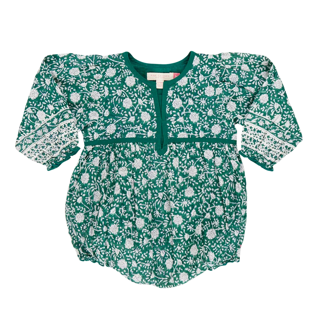 Baby Girls Jade Bubble - Green Garden Floral