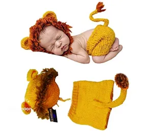 Babymoon Lion Newborn Photography Crochet Outfit Costume Jungle Theme