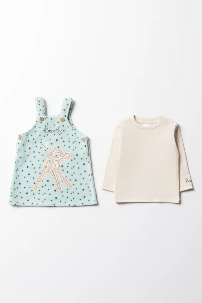 Bambi Polarfleece Pinny And Rib Poloneck Sage