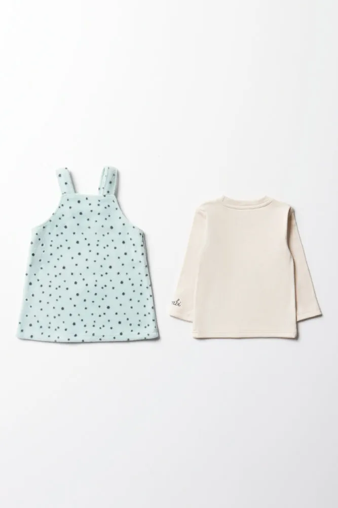 Bambi Polarfleece Pinny And Rib Poloneck Sage