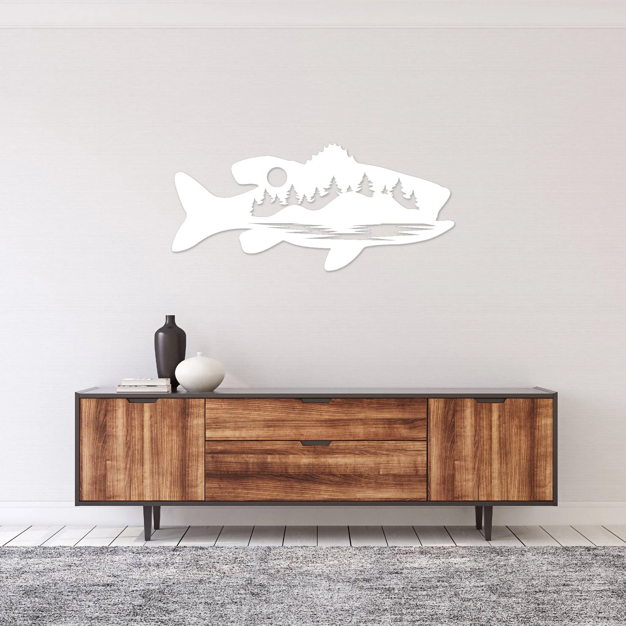 Bass Fish Design Alternative - Metal Wall Art