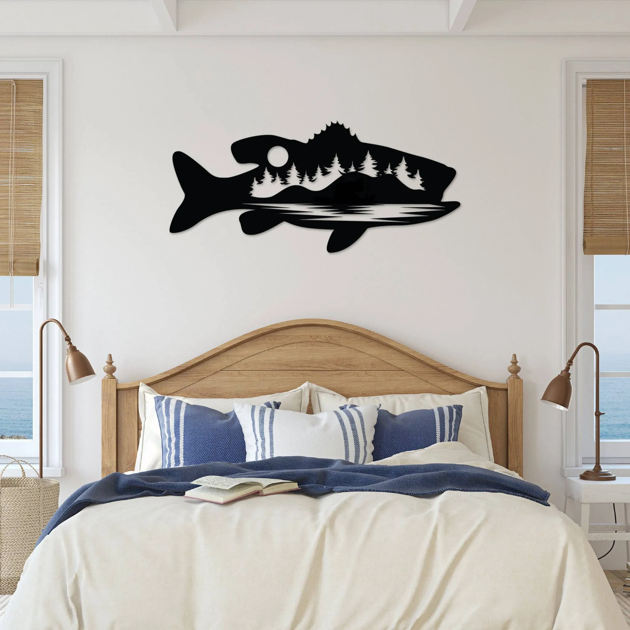 Bass Fish Design Alternative - Metal Wall Art