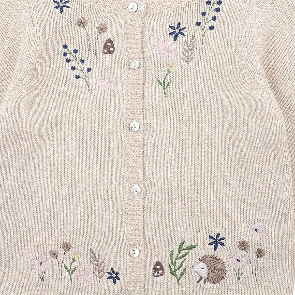 Bebe Ivy Embroidered Cardigan in Cream (Size 3M-7Y)