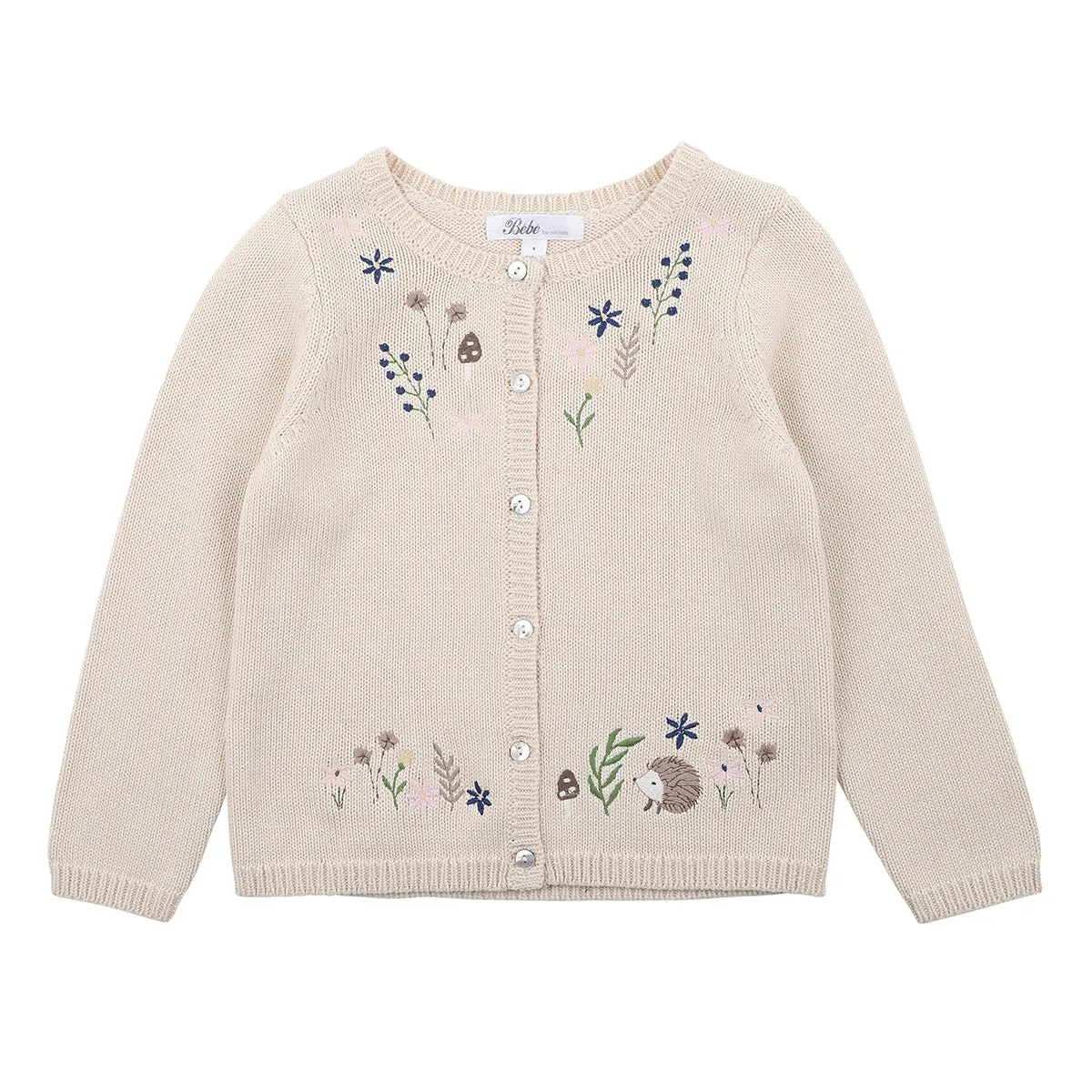 Bebe Ivy Embroidered Cardigan in Cream (Size 3M-7Y)