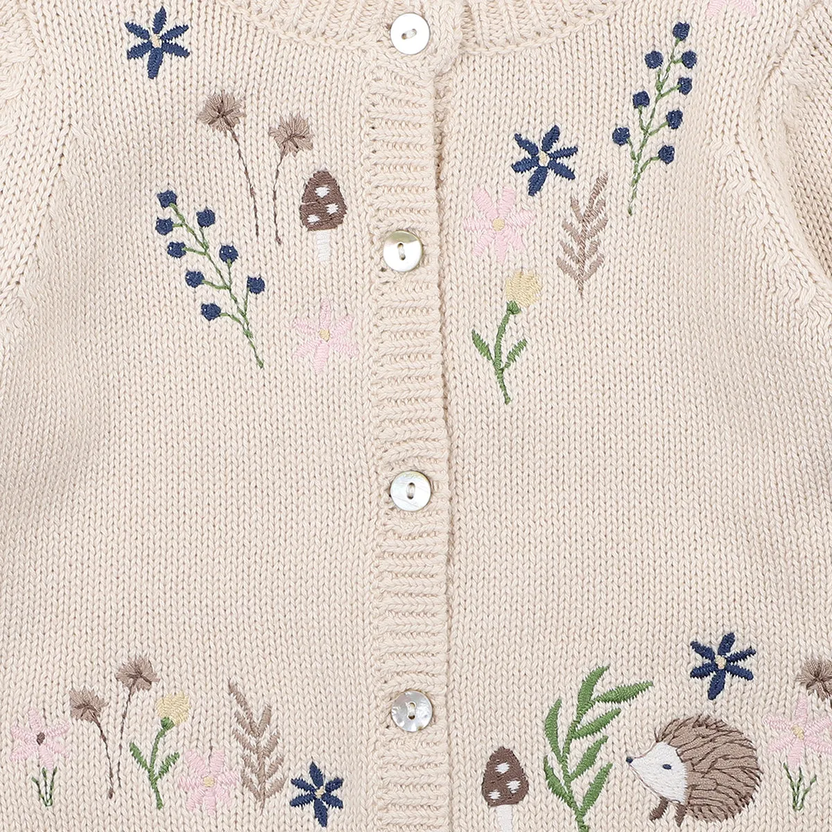 Bebe Ivy Embroidered Cardigan in Cream (Size 3M-7Y)