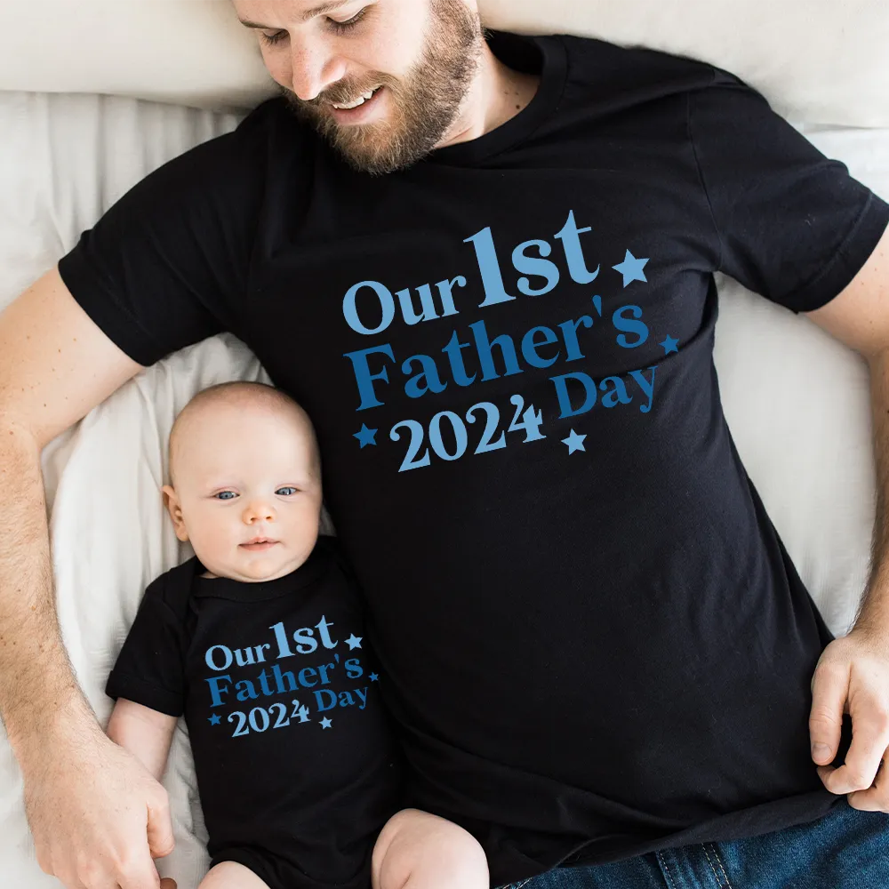 Best Year Ever- Our 1st Father's Day Matching T-Shirt/Bodysuit 2024 - Black