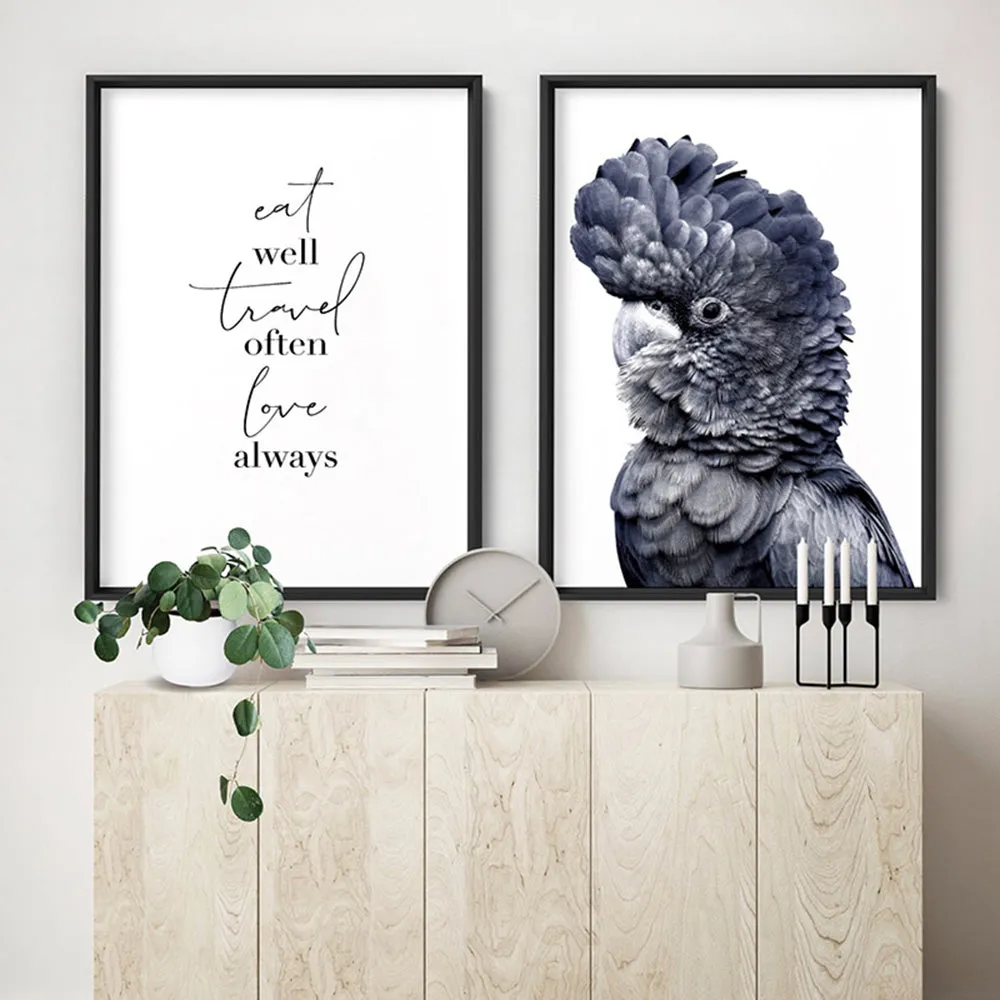 Black Cockatoo (Indigo & black) - Art Print