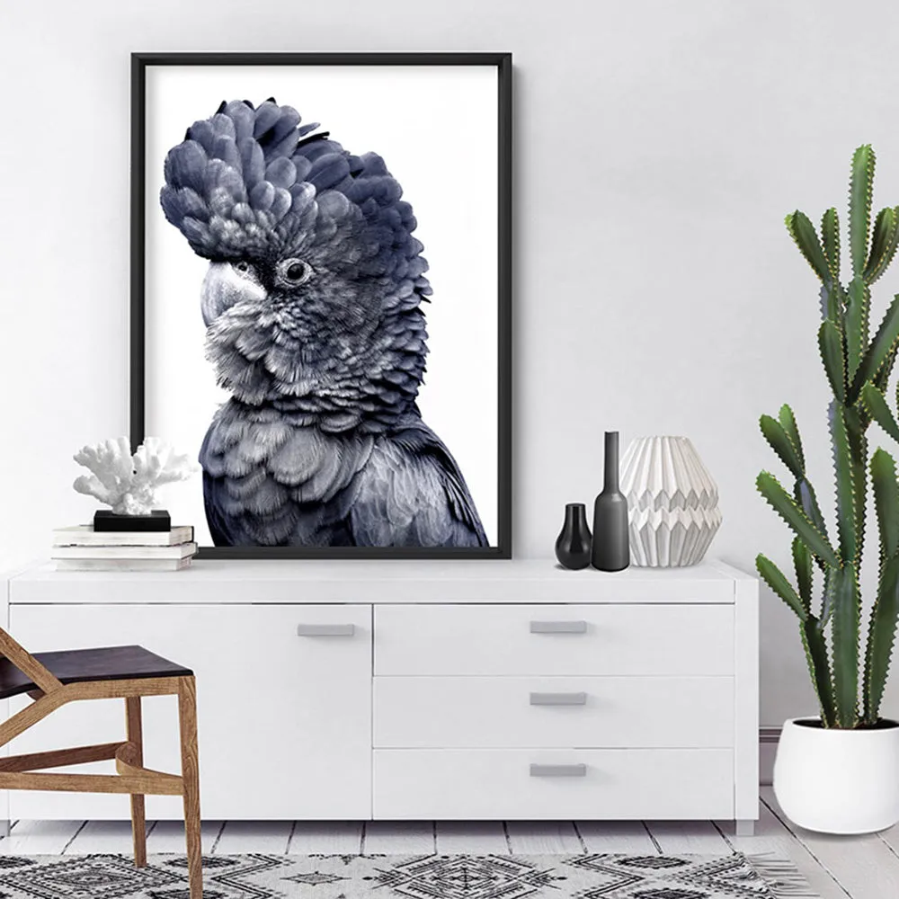 Black Cockatoo (Indigo & black) - Art Print