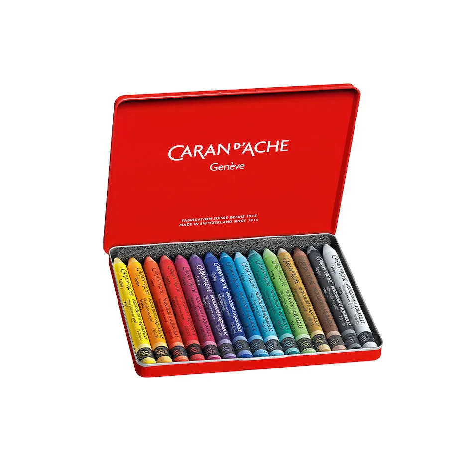 Caran d'Ache Neocolor II Water Soluble Wax Pastels Box of 15