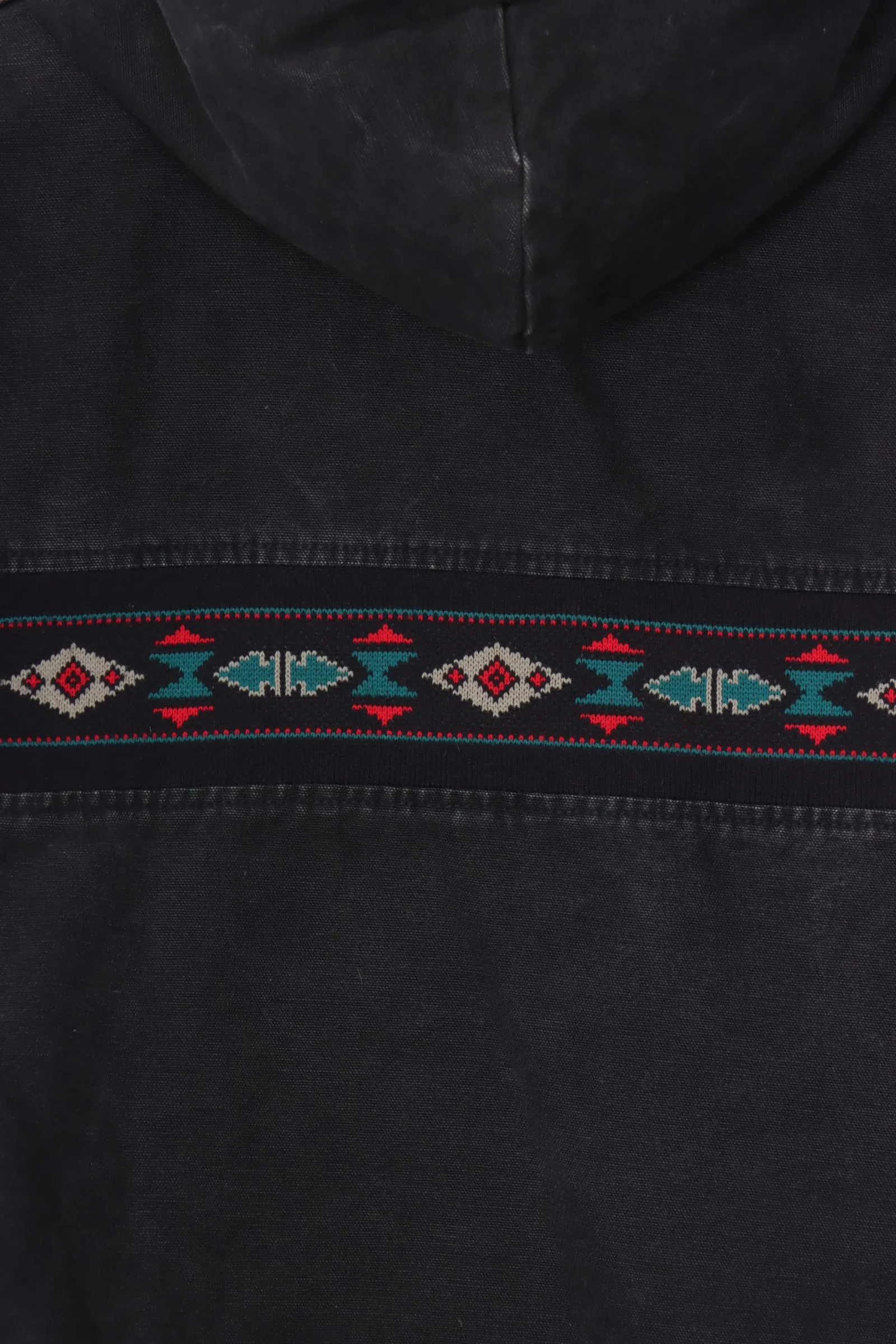 Unisex Carhartt Aztec-Patterned Black, Teal & Red Hoodie Jacket (XL) - Comfortable & Stylish Outerwear