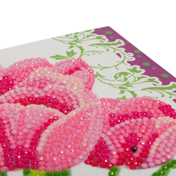 CCK-11x22C9: Pink Tulips, 11x22cm Crystal Art Card