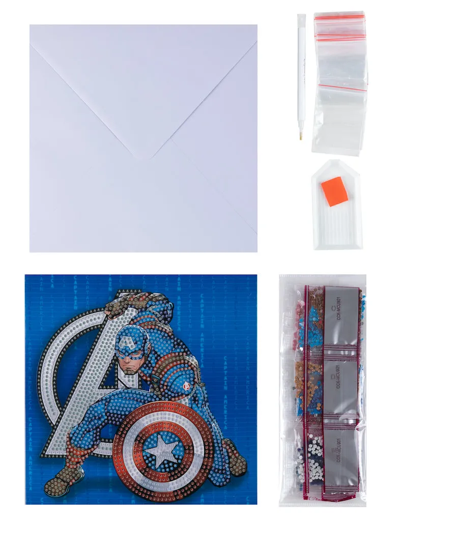 CCK-MCU901: Captain America 18x18cm Crystal Art Card