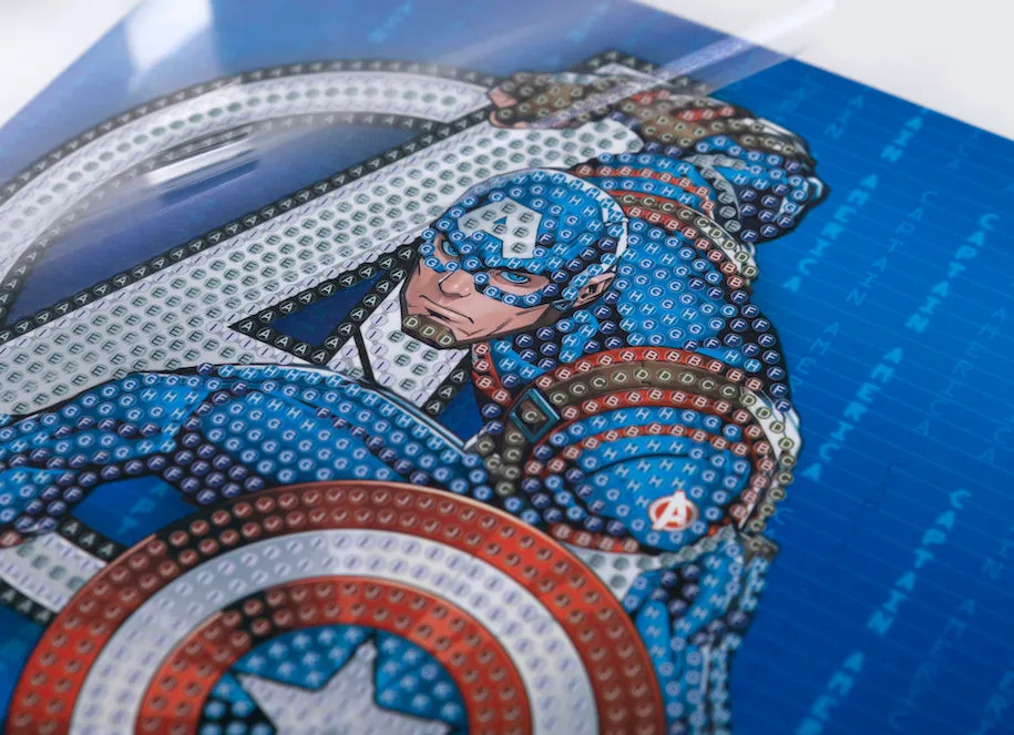 CCK-MCU901: Captain America 18x18cm Crystal Art Card